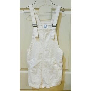 Blue Rain XXS White Linen Blend Overalls Jumpsuit Romper Womens
